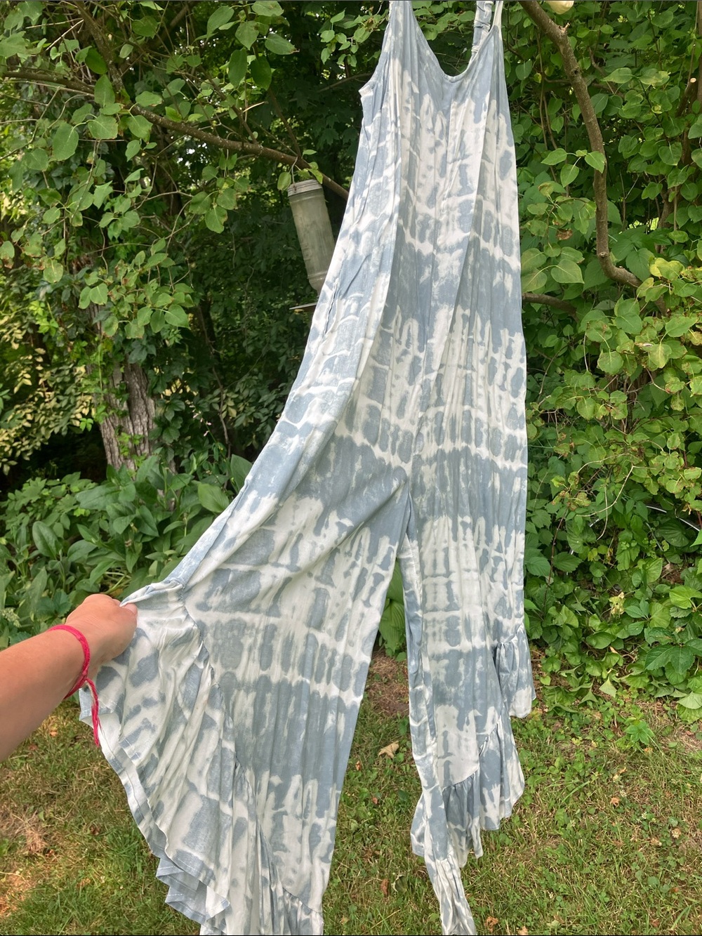 Japna Blue & White Tie-Dye jumpsuit with pockets